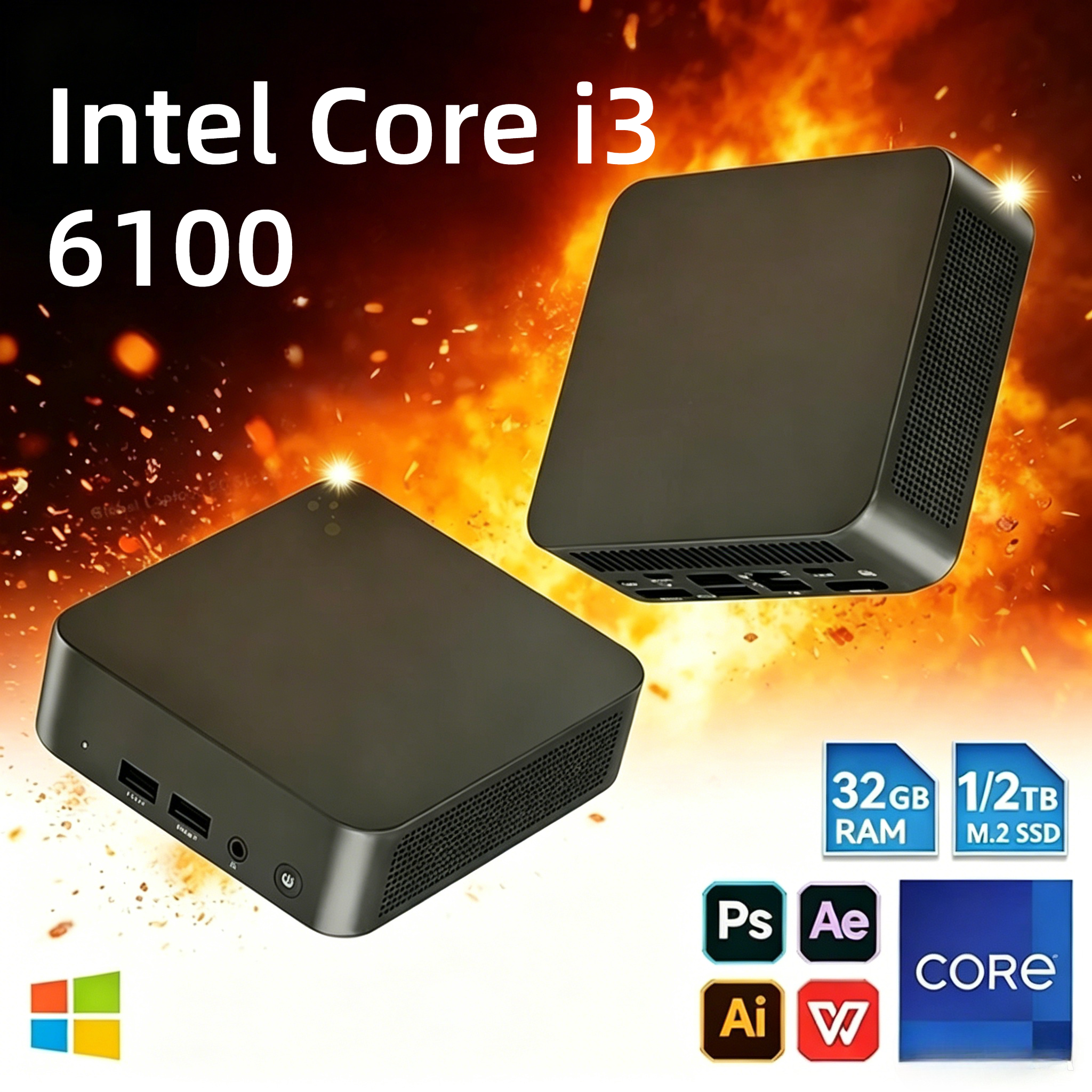 Pc Gaming I3 - Intel Core i3 6100 MINI PC