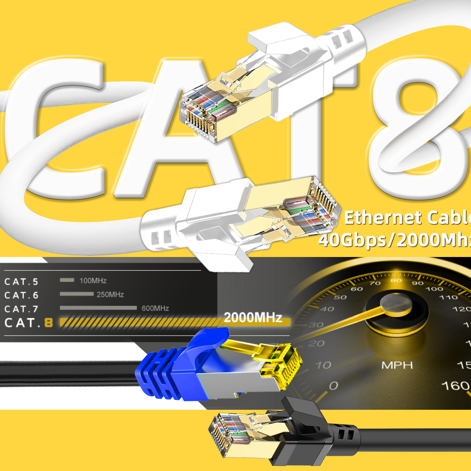 CAT8 Ethernet Cable  SSTP 40Gb - Pc Gaming Test incelemesi ve fiyatı