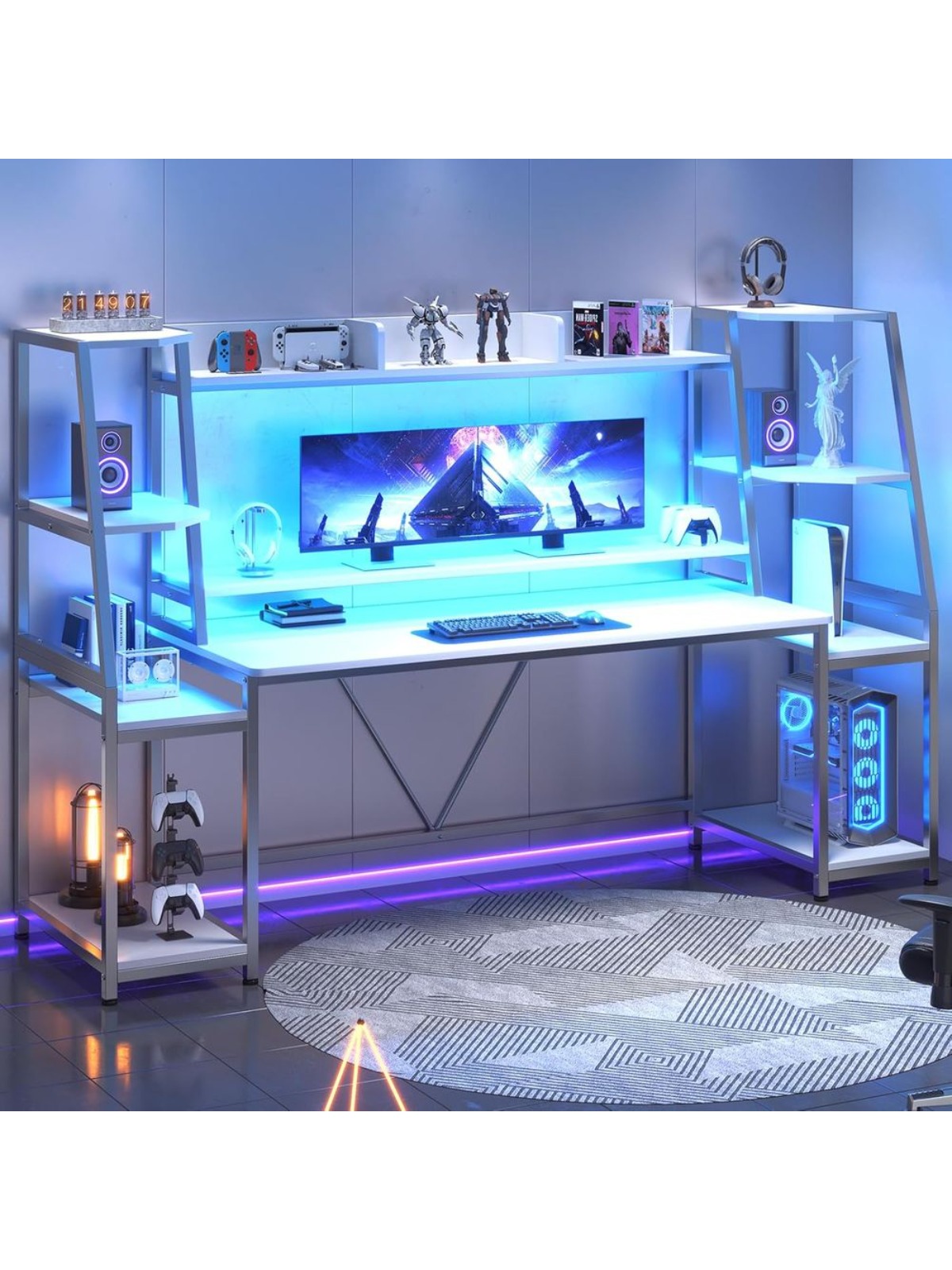 White Gaming Desk 78.8'' with  - Pc Gaming Y Monitor incelemesi ve fiyatı